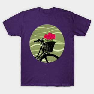 Bicycle Basket With Flowers T-Shirt